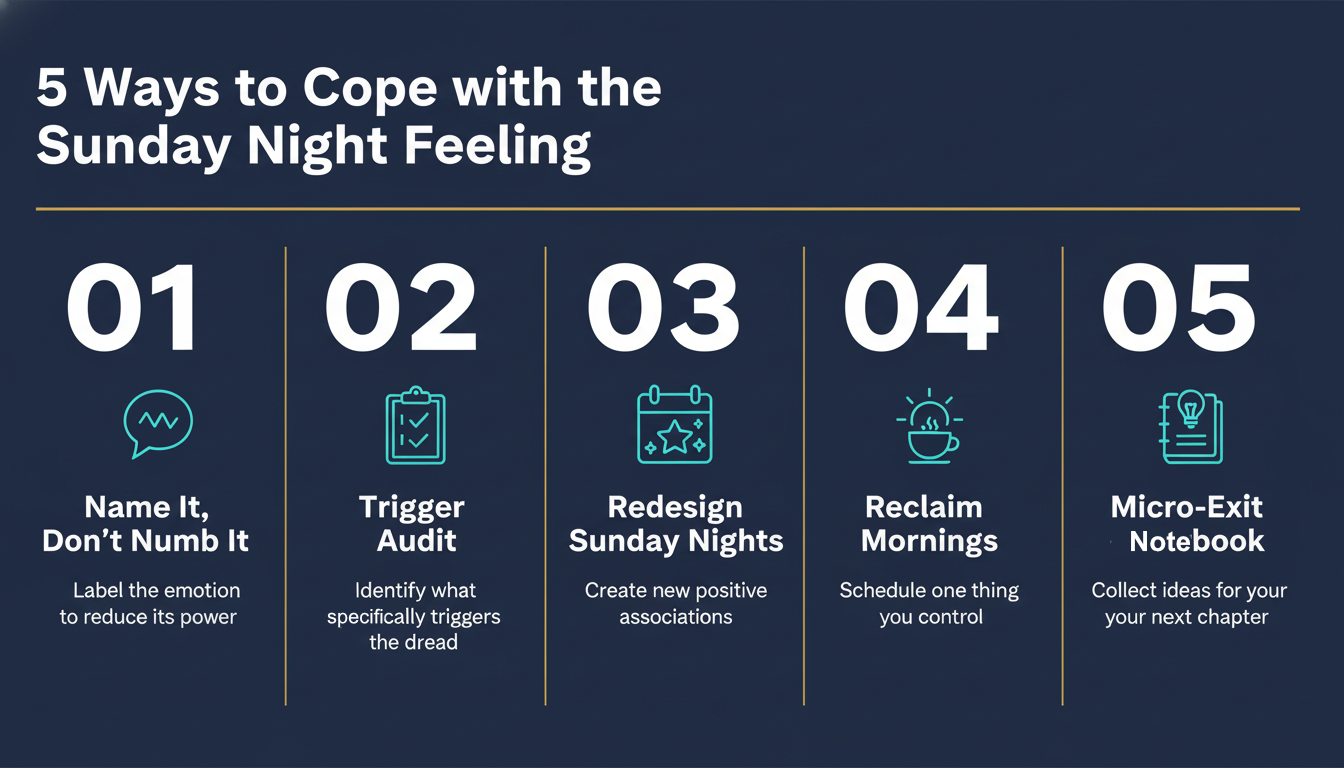 Five strategies to cope with Sunday night feeling while building your exit